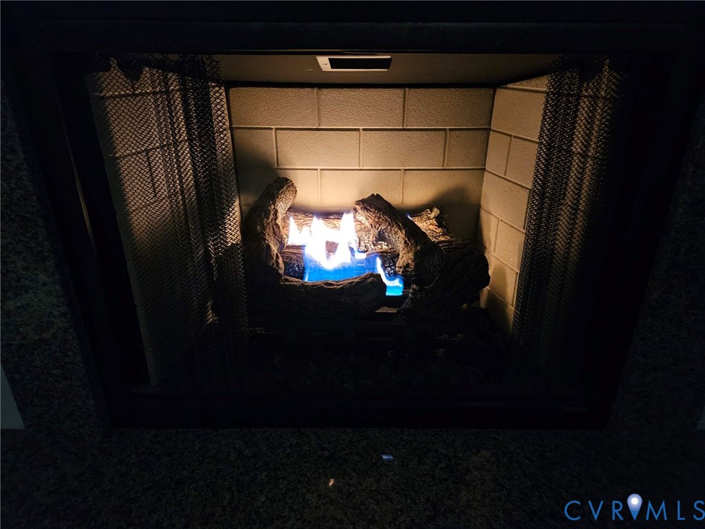 24580 St James Road Jetersville, VA 23083 - Photo 11 of 48 Built-in fireplace featuring ceramic logs, a visib