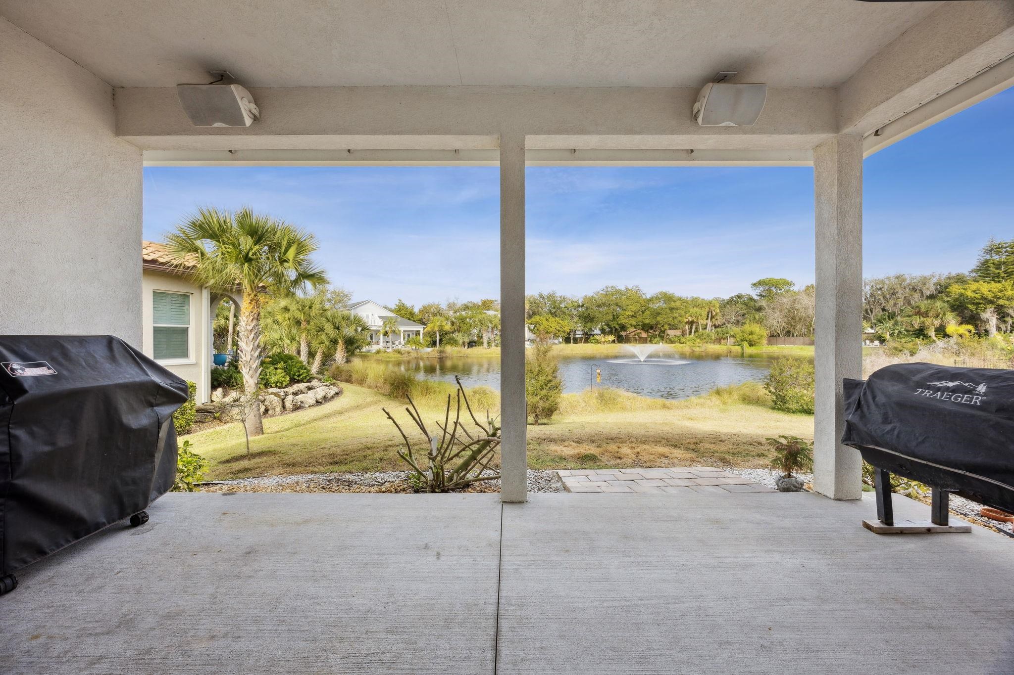 121 Spoonbill Point Court St. Augustine, FL 32080 - Photo 19 of 56 View of patio / terrace featuring grilling area and a water view
