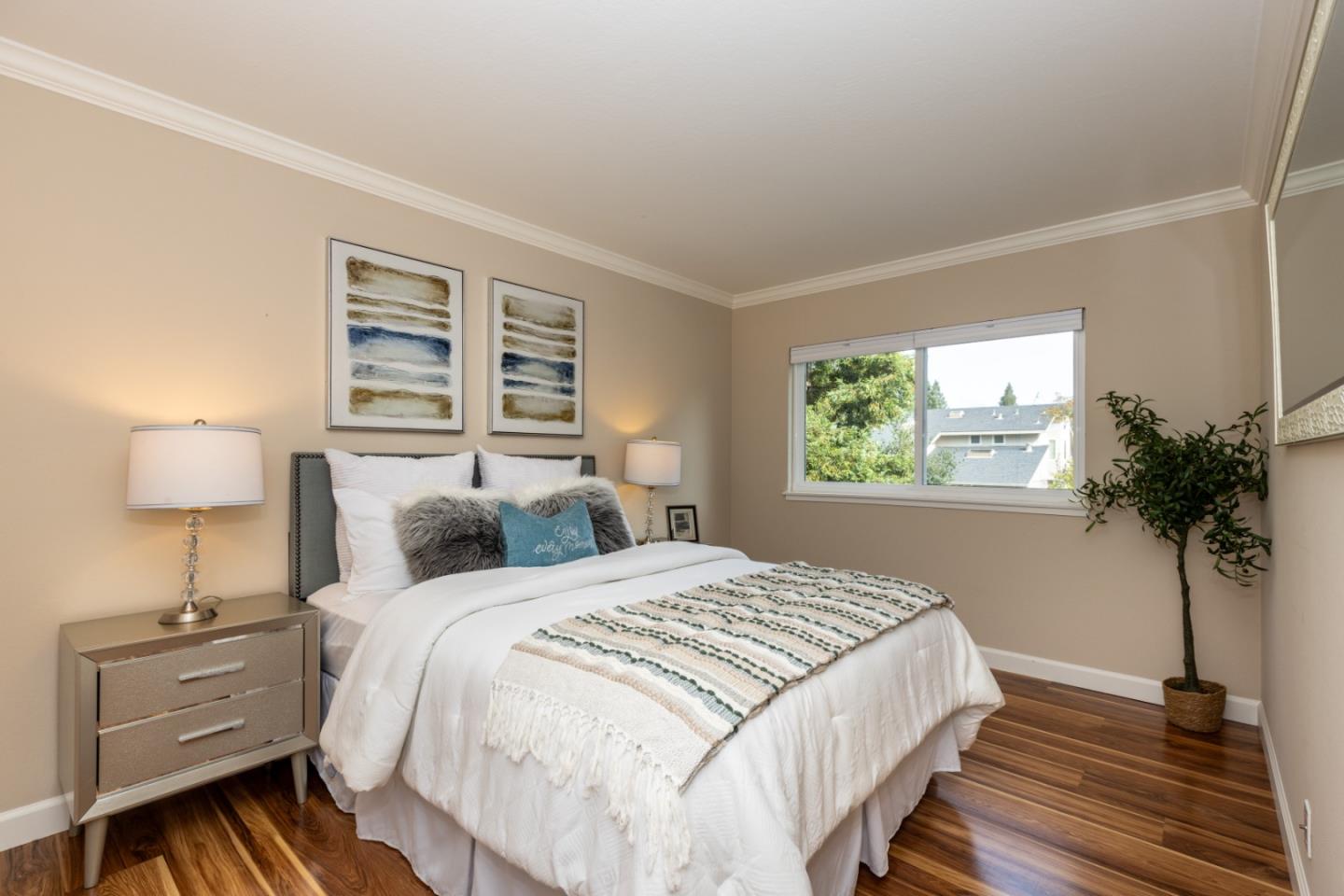 2379 Sharon Road Menlo Park, CA 94025 - Photo 14 of 19 a bedroom with a bed and a window