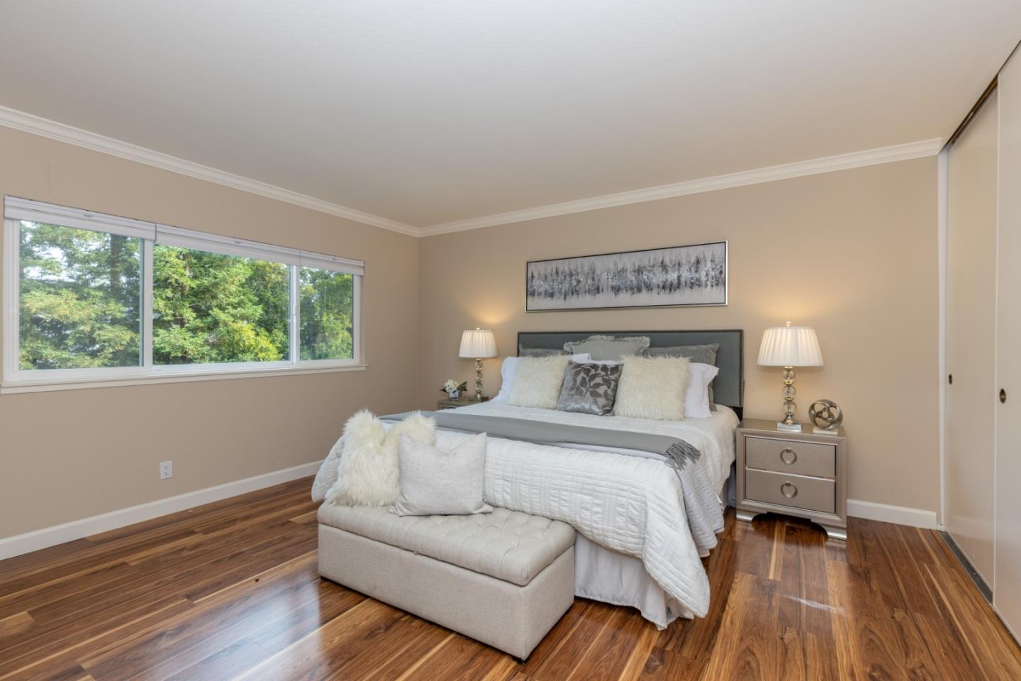 2379 Sharon Road Menlo Park, CA 94025 - Photo 15 of 19 a bedroom with a bed and a night stand