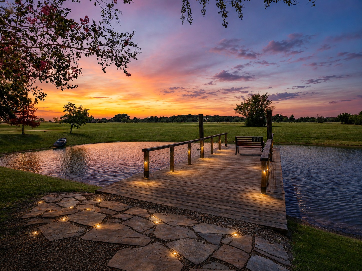 19023 Frey Road Hempstead, TX 77445 - Photo 44 of 49 Scenic pond with private pier provides the perfect spot to relax and enjoy the peaceful surroundings. Enjoy the amazing country landscape.