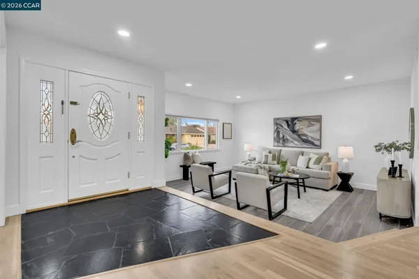 a living room with furniture