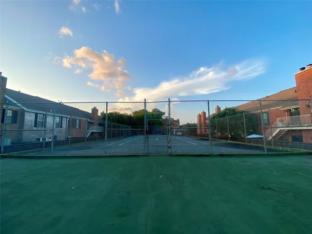 a view of a bunch of flowers and buildings