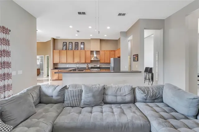 a living room with furniture and a couch