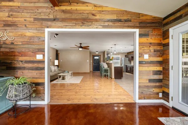 a living room with furniture