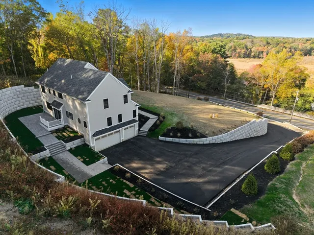 an aerial view of a house