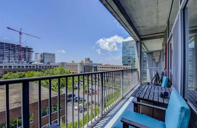 a view of city from balcony