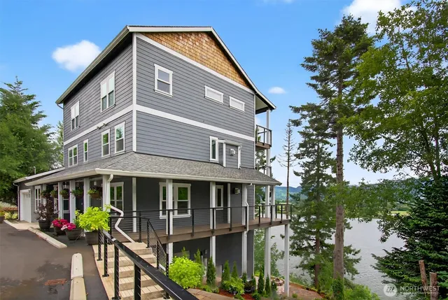 a front view of a house with porch