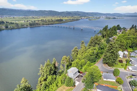 a view of a lake with a mountain