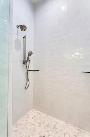 a bathroom with a shower