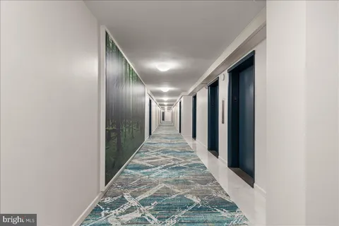 a view of hallway with stairs