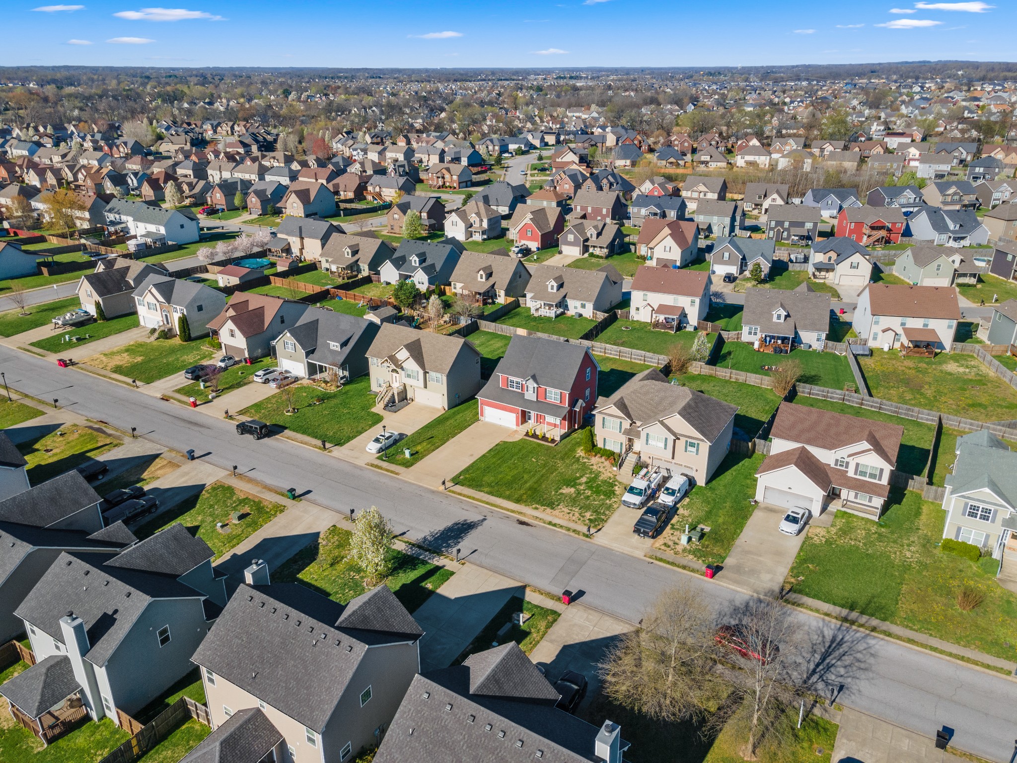 3758 Suiter Road Clarksville, TN 37040 - Photo 28 of 33 an aerial view of a city with lots of residential buildings
