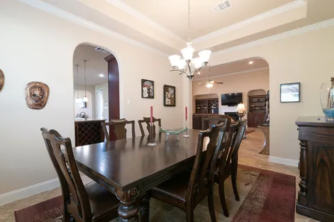 a view of a dining room and livingroom view
