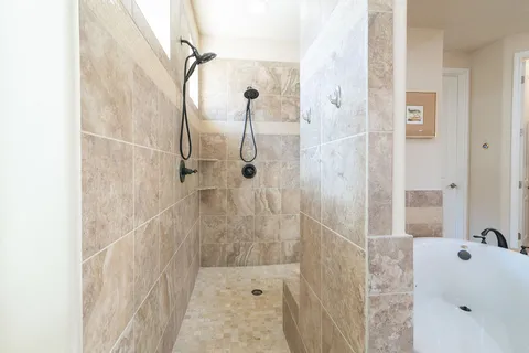 a bathroom with a shower