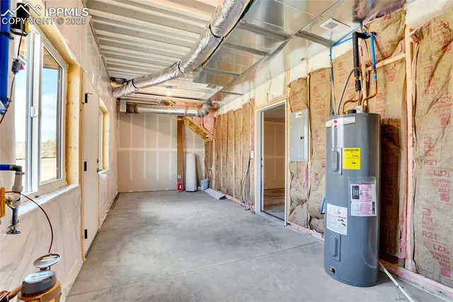 a view of a hallway with a shower