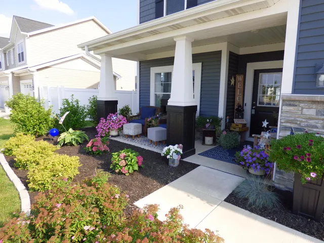 a view of a lobby with a chair