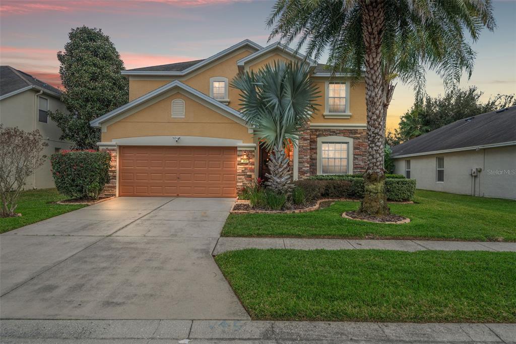 Twilight of the front of home.