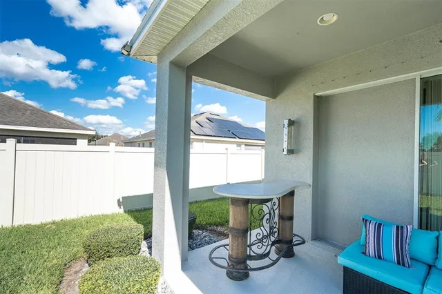 a workspace with furniture and a window