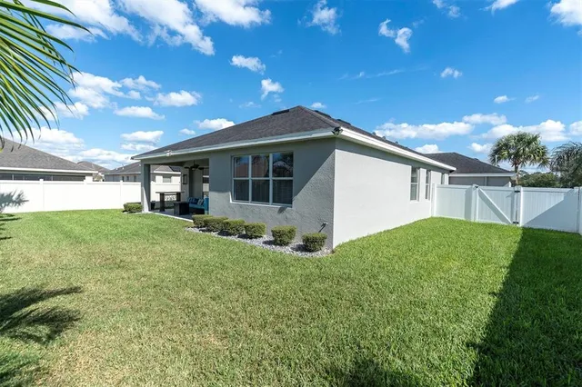 a view of a backyard with plants and a backyard
