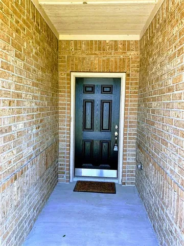 a view of wooden door