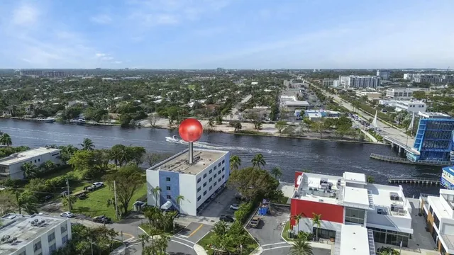 an aerial view of a city
