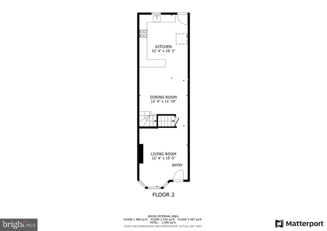 a picture of a bench in a building