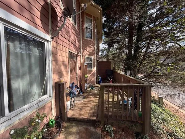a balcony view with a outdoor space