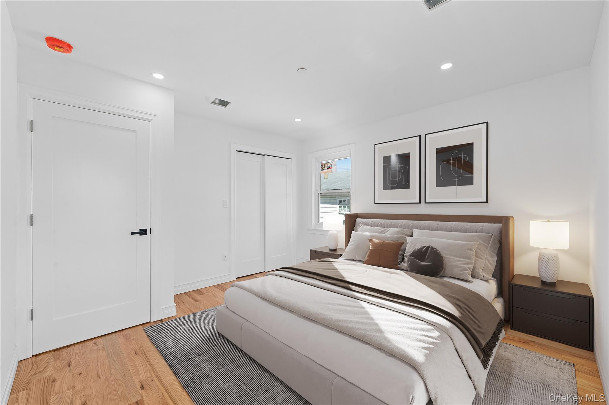 258-10 147th Road Queens, NY 11422 - Photo 17 of 26 Bedroom featuring light wood-style floors, recessed lighting, and a closet