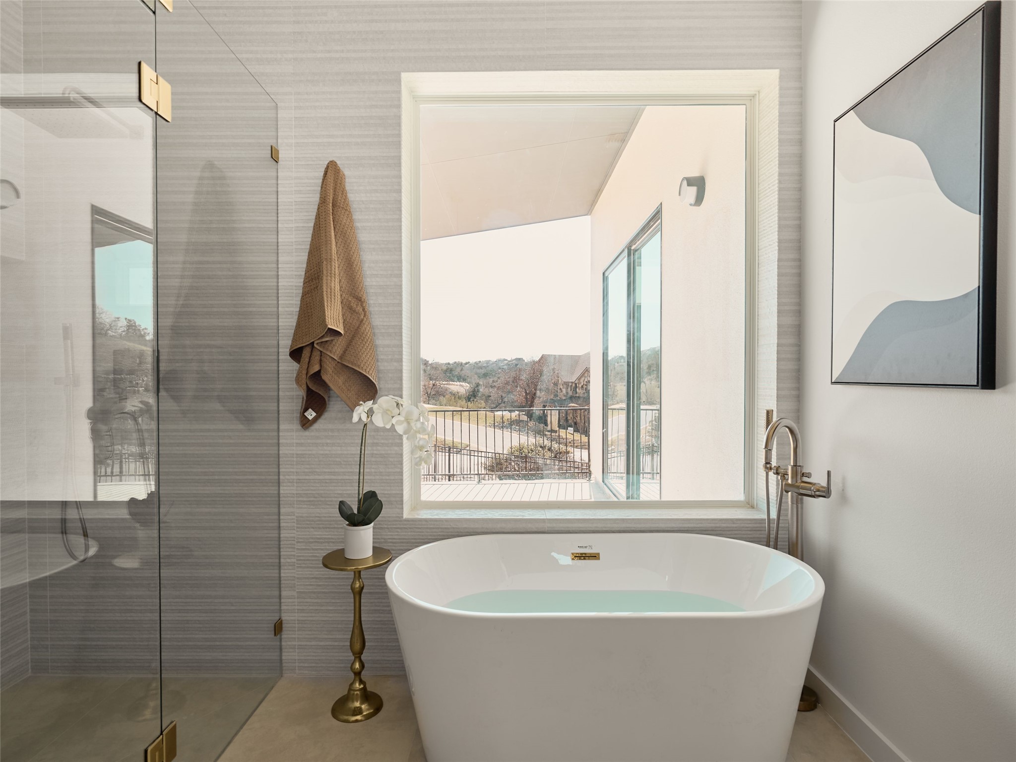 2100 Bighorn Leander, TX 78641 - Photo 15 of 36 Full bathroom with a soaking tub and a shower stall