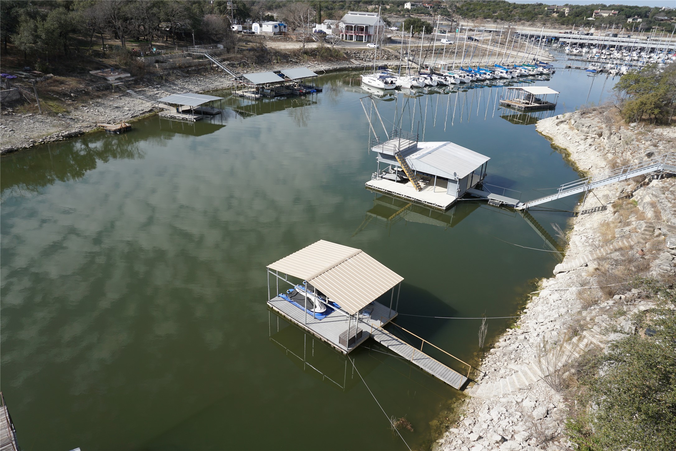 16323 Lake Loop Austin, TX 78734 - Photo 22 of 37 an aerial view of a house with a lake view