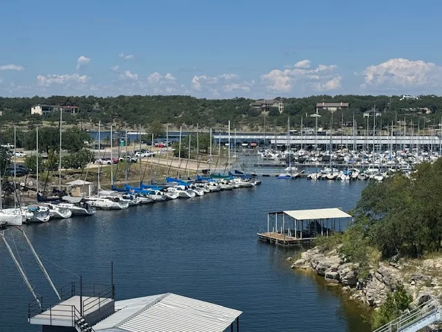 a view of a lake with a mountain view