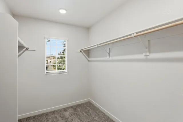 a view of small space with racks on the wall