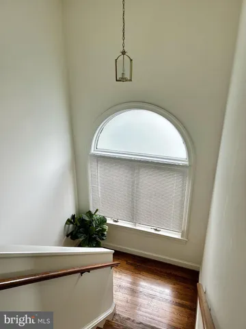 a view of a small space with a window