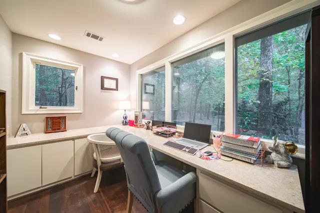 a bathroom with a mirror