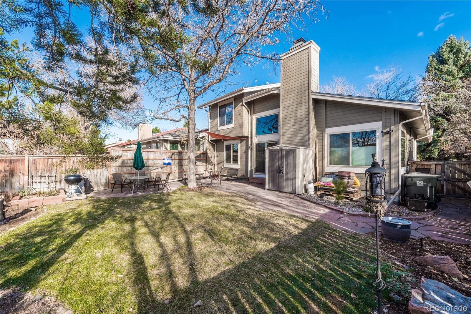 8583 Redstone Street Highlands Ranch, CO 80126 - Photo 23 of 25 a view of a house with backyard porch and sitting area