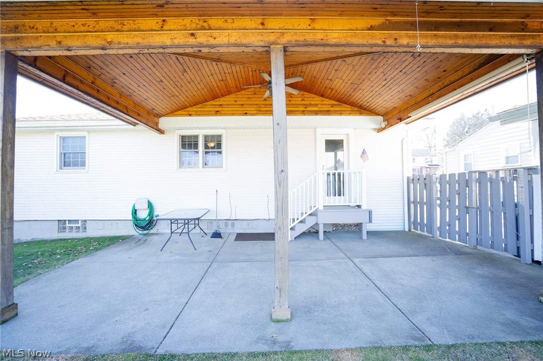 453 Omar Street Struthers, OH 44471 - Photo 4 of 27 View of patio featuring ceiling fan