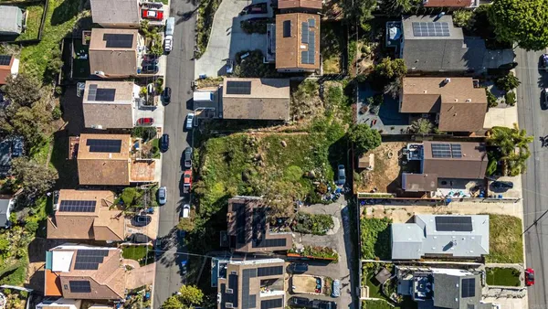 an aerial view of residential building