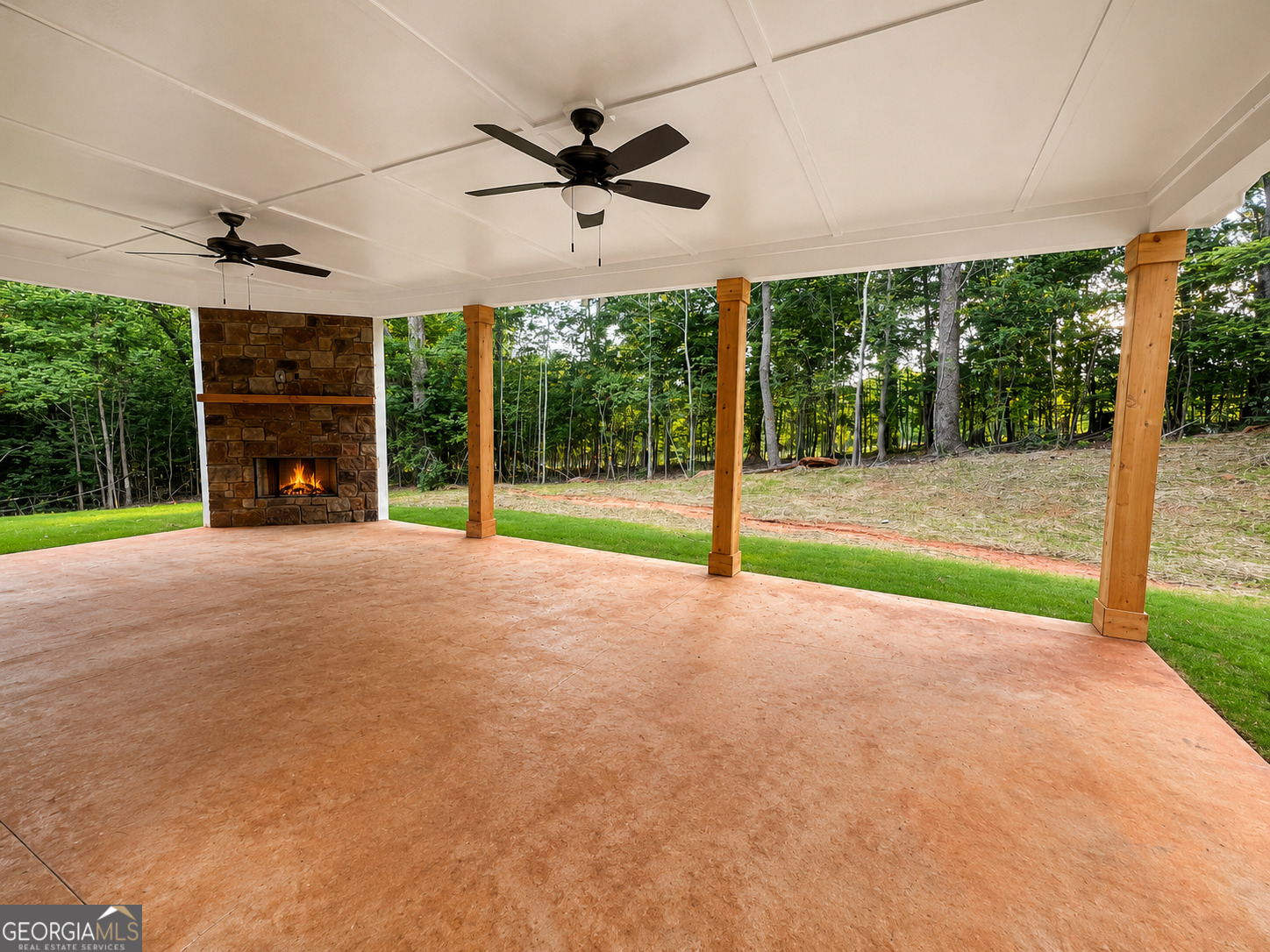 238 Signing Tree Trail Clarkesville, GA 30523 - Photo 9 of 37 Outdoor Patio with Fireplace