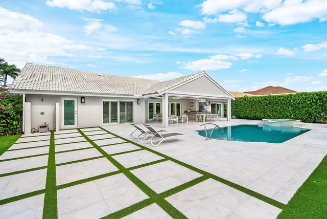 a view of outdoor space with swimming pool