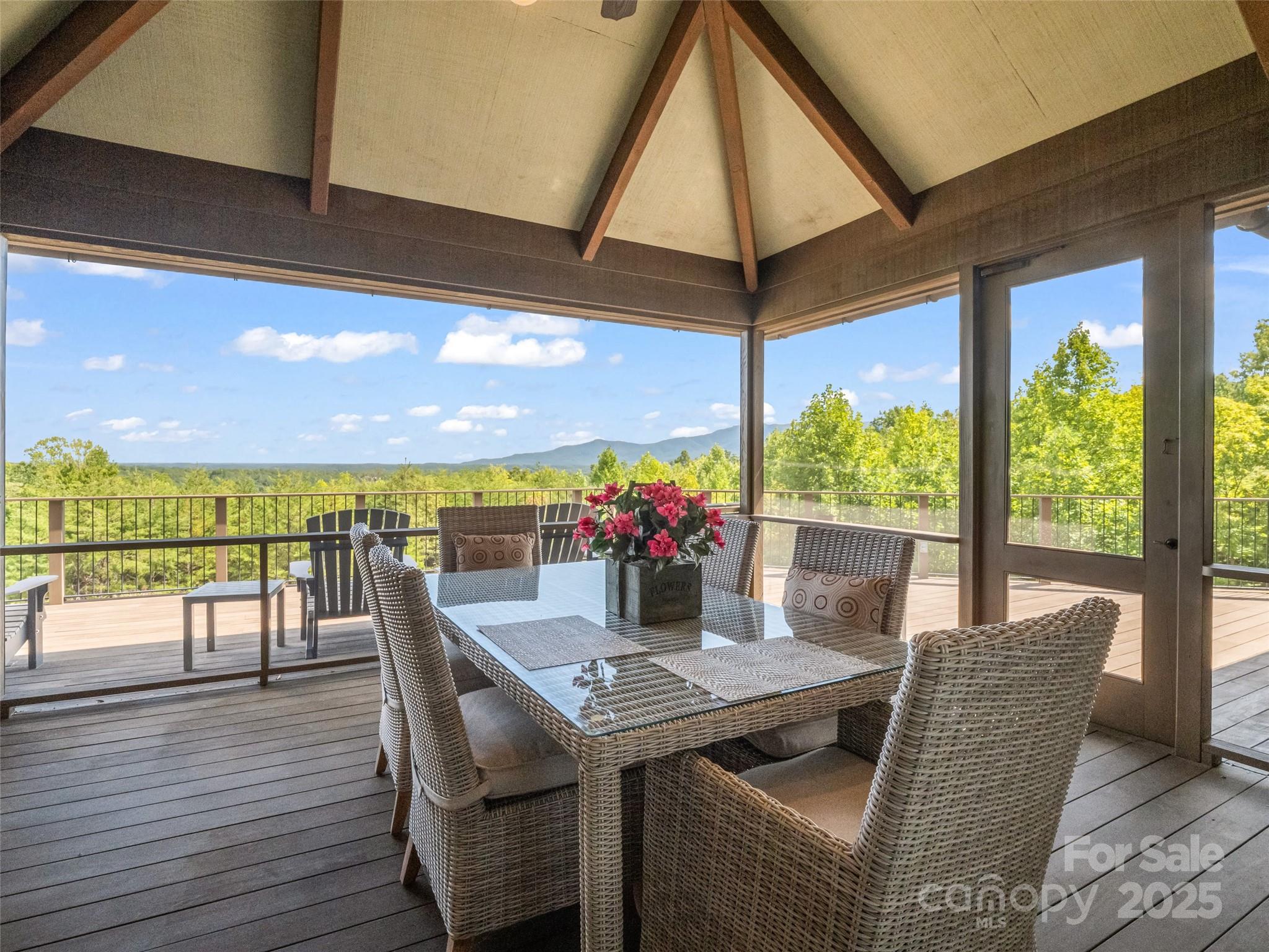 2435 Deep Gap Farm Road East Mill Spring, NC 28756 - Photo 22 of 44 a view of a dining room with furniture window and outside view
