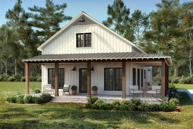 a front view of a house with porch