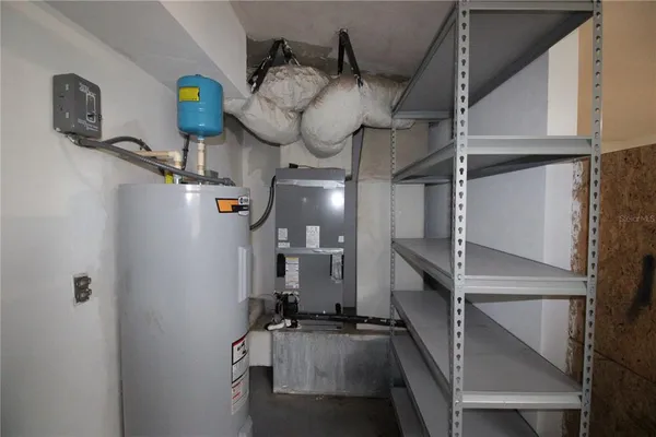 a view of storage and utility room