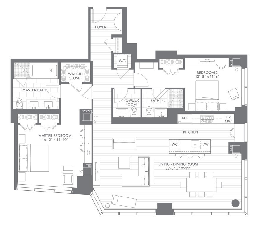 1 Franklin Street, Unit 4110 Boston, MA 02110 - Photo 8 of 8 a picture of a floor plan