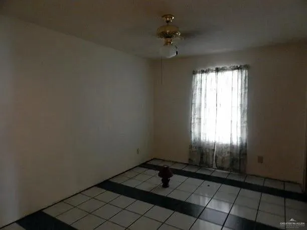 an empty room with a window