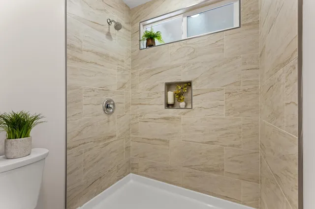 a bathroom with a shower