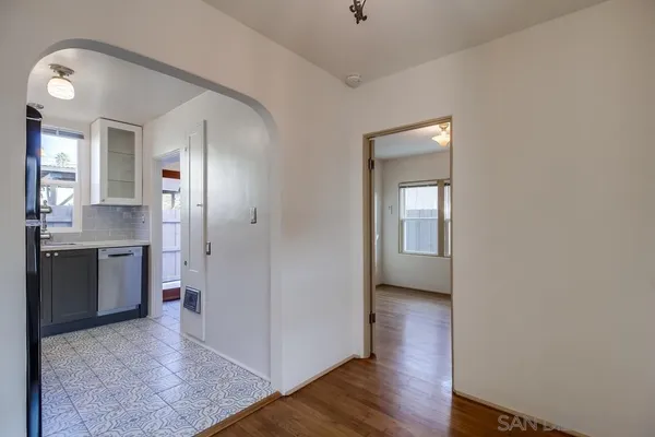 a view of livingroom with hallway