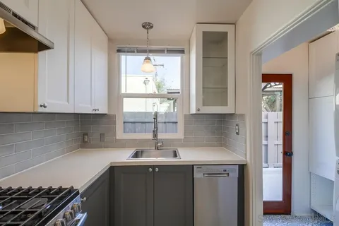 a front view of a house with patio