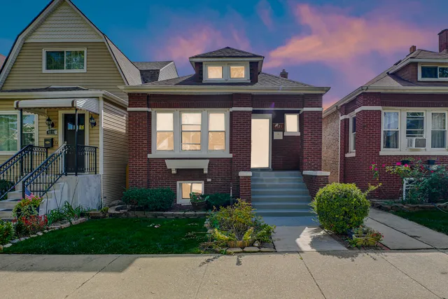 a front view of a house