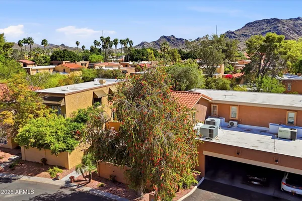a view of a city with tall buildings