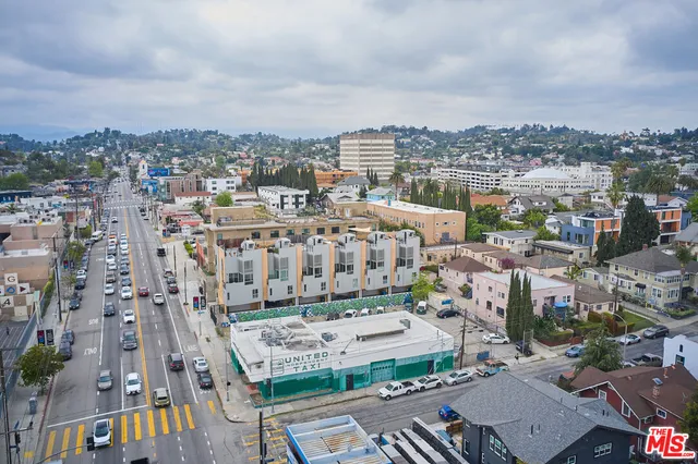 an aerial view of a city